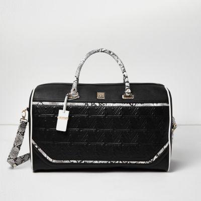 River Island Womens Textured Snake Print Panel Weekend Bag