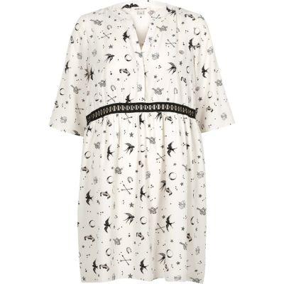 River Island Womens Tattoo Print Smock Swing Dress