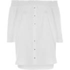 River Island Womens White Long Sleeve Bardot Shirt