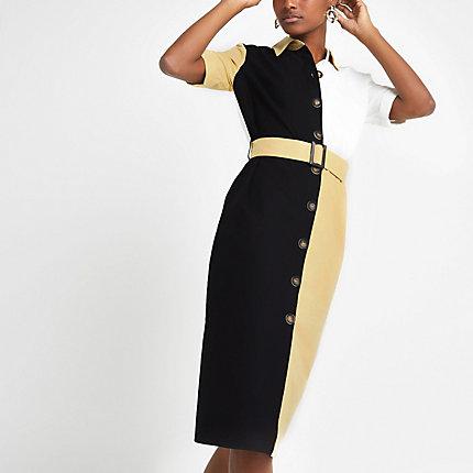 River Island Womens Block Belted Shirt Dress