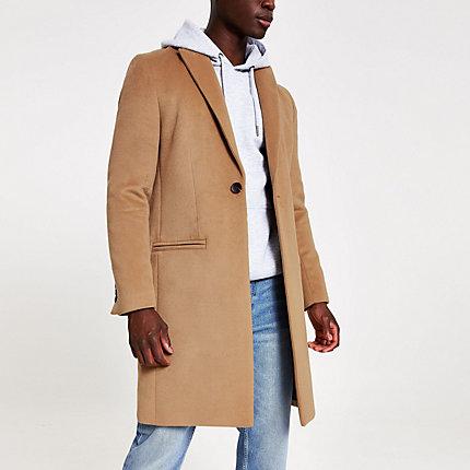River Island Mens Single Button Overcoat