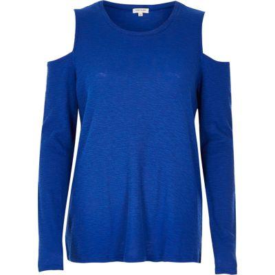 River Island Womens Space Dye Cold Shoulder Top