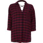 River Island Womens Check Print Cross Back Blouse