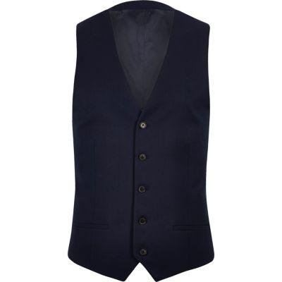 River Island Mensnavy Suit Waistcoat