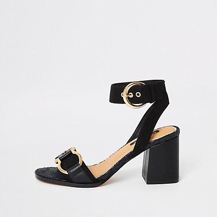 River Island Womens Buckle Front Block Heels