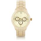River Island Womens Gold Tone Pyramid Textured Watch