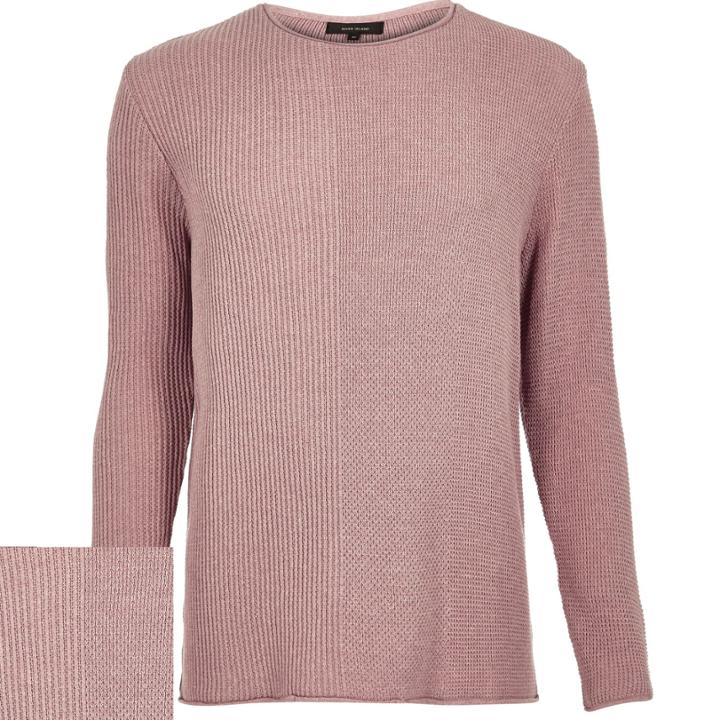 River Island Menspink Stitch Block Jumper