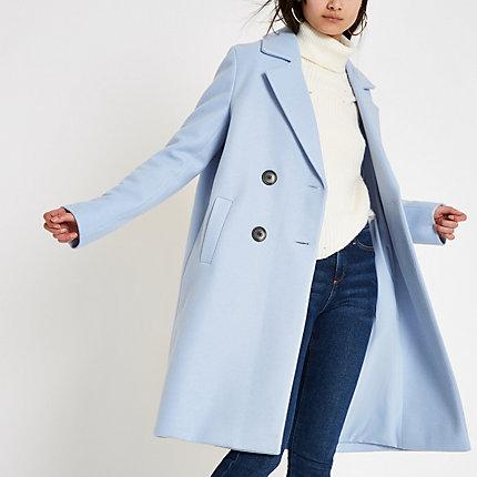 River Island Womens Knit Double Breasted Coat