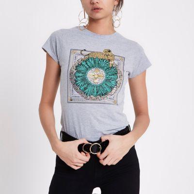 River Island Womens Leopard 'eternal Paris' Print T-shirt