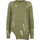 River Island Womens Cable Knit Laddered Cut Out Hem Sweater