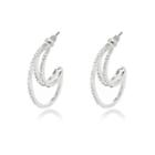 River Island Womens Silver Tone Triple Row Hoop Earrings