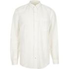 River Island Mens White Relaxed Fit Linen-rich Shirt