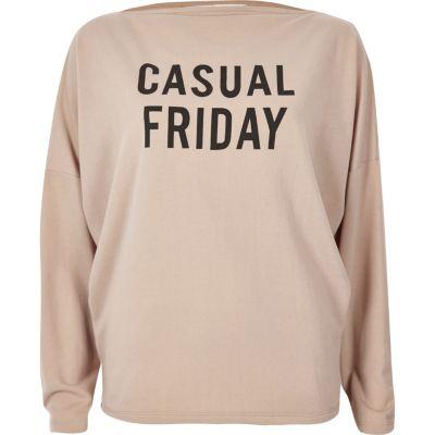 River Island Womens Slogan Batwing Top