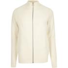 River Island Mensecru Textured Zip-up Jumper