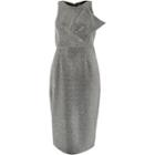 River Island Womens Silver Metallic Glitter Bow Bodycon Dress