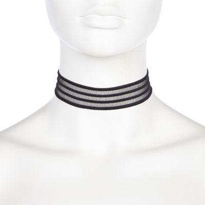 River Island Womens Mesh Stripe Wide Choker