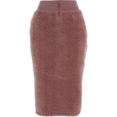 River Island Womens Fleece Zip-up Pencil Skirt