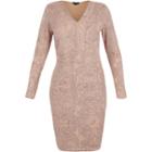 River Island Womens Ri Plus Glittery Plunge Bodycon Dress