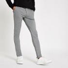 River Island Mens Houndstooth Stretch Super Skinny Pants