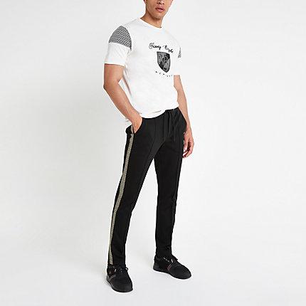 River Island Mens Skinny Fit Smart Tape Jogger Trousers