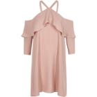 River Island Womens Cold Shoulder Frill Swing Dress