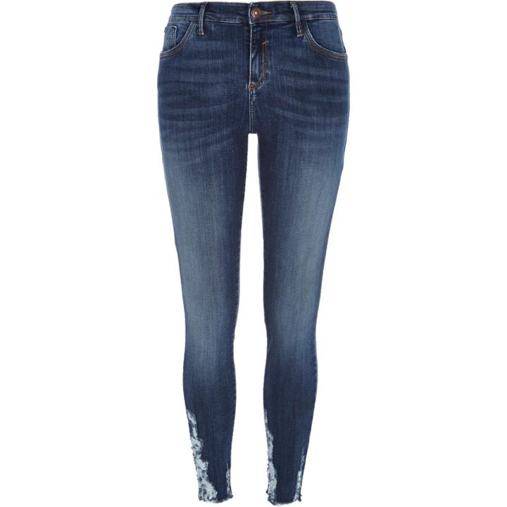 River Island Womens Dark Wash Distressed Amelie Superskinny Jeans