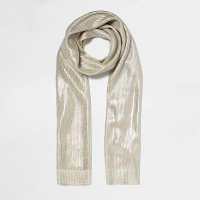 River Island Womens Metallic Knit Scarf
