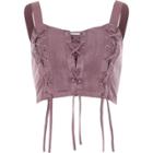 River Island Womens Lace-up Front Crop Top