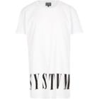 River Island Menswhite Systvm Longer Length Logo T-shirt