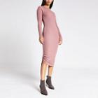 River Island Womens Ribbed Ruched Side Dress
