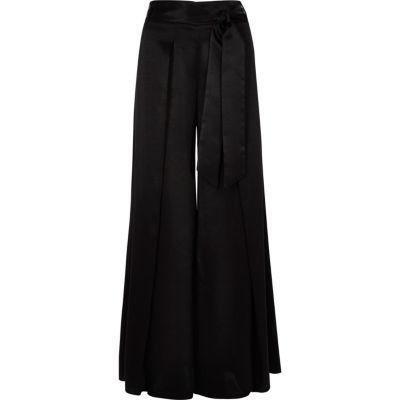 River Island Womens Wide Split Leg Tie Waist Trousers