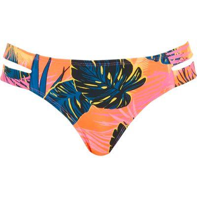 River Island Womens Tropical Leaf Strappy Bikini Bottoms