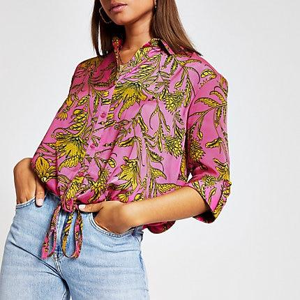 River Island Womens Print Drawstring Shirt