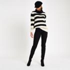 River Island Womens Stripe Roll Neck Oversized Jumper
