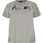 River Island Womens Plus 'amour' Embroidered T-shirt