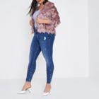 River Island Womens Plus Hem Embellished Amelie Skinny Jeans