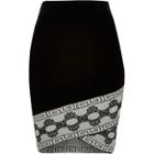 River Island Womens Knitted Patterned Hem Pencil Skirt