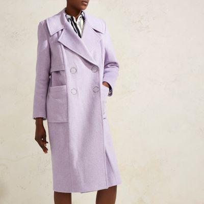 River Island Womens Purple Ri Studio Oversized Wool Coat