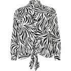 River Island Womens Plus White Zebra Print Tie Front Shirt