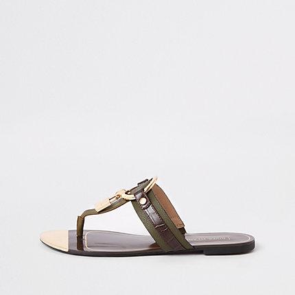 River Island Womens Padlock Flat Sandal