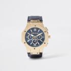 River Island Mens Gold Tone Face Watch