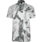 River Island Mens Mono Leaf Print Slim Fit Polo Shirt