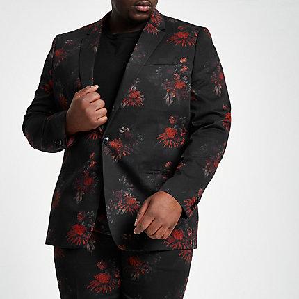 River Island Mens Big And Tall Floral Suit Jacket
