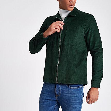 River Island Mens Corduroy Zip-up Shacket
