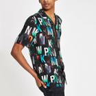 River Island Mens Text Print Short Sleeve Shirt