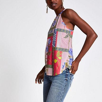 River Island Womens Print Halter Neck Top