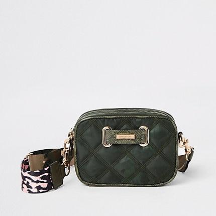 River Island Womens Camo Quilted Cross Body Bag