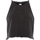 River Island Womens Washed Denim Sleeveless Crop Top