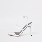 River Island Womens White Strappy Heel Sandals