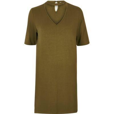 River Island Womens Oversized Choker T-shirt